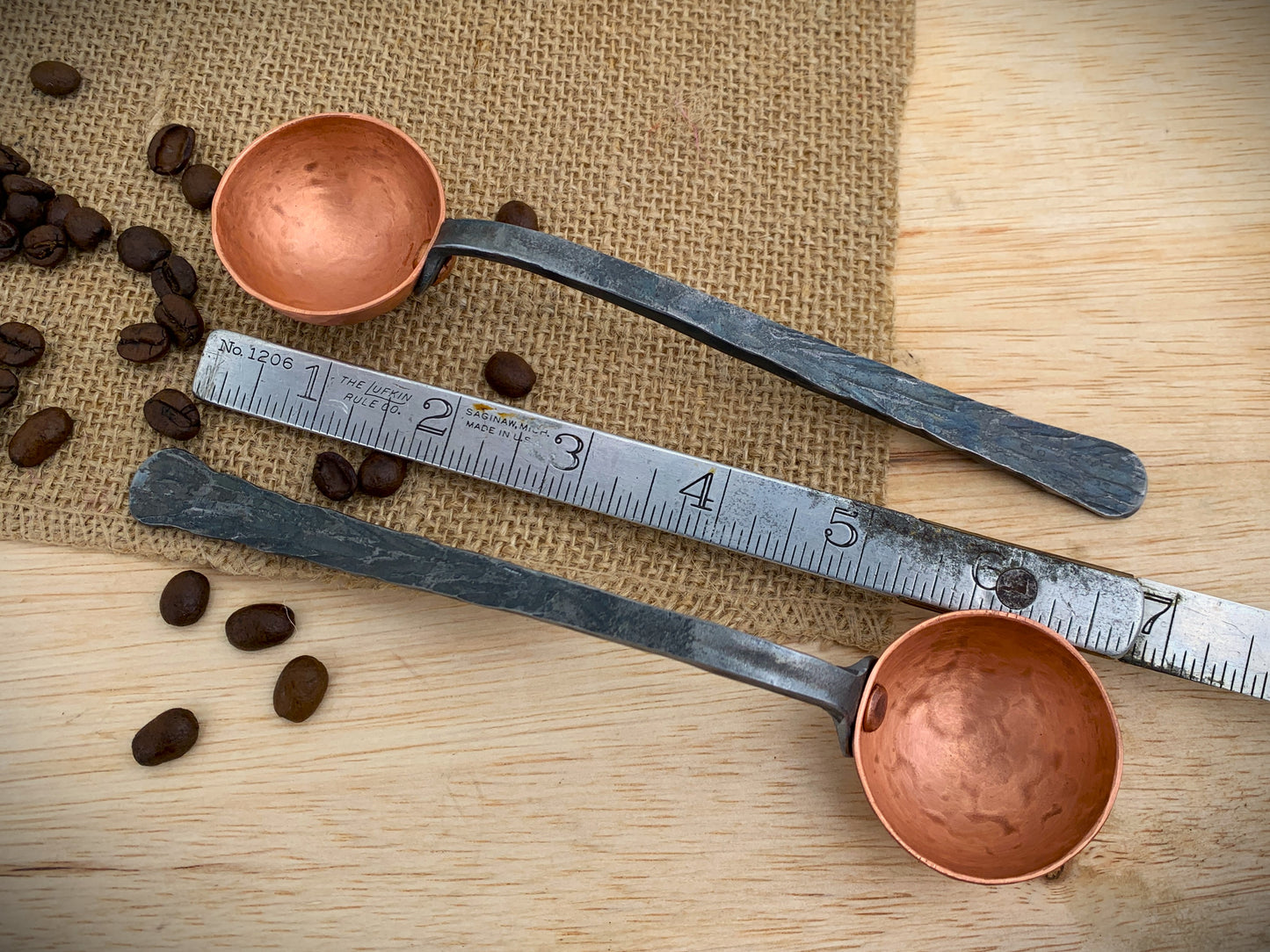 Copper and Iron Coffee Scoop