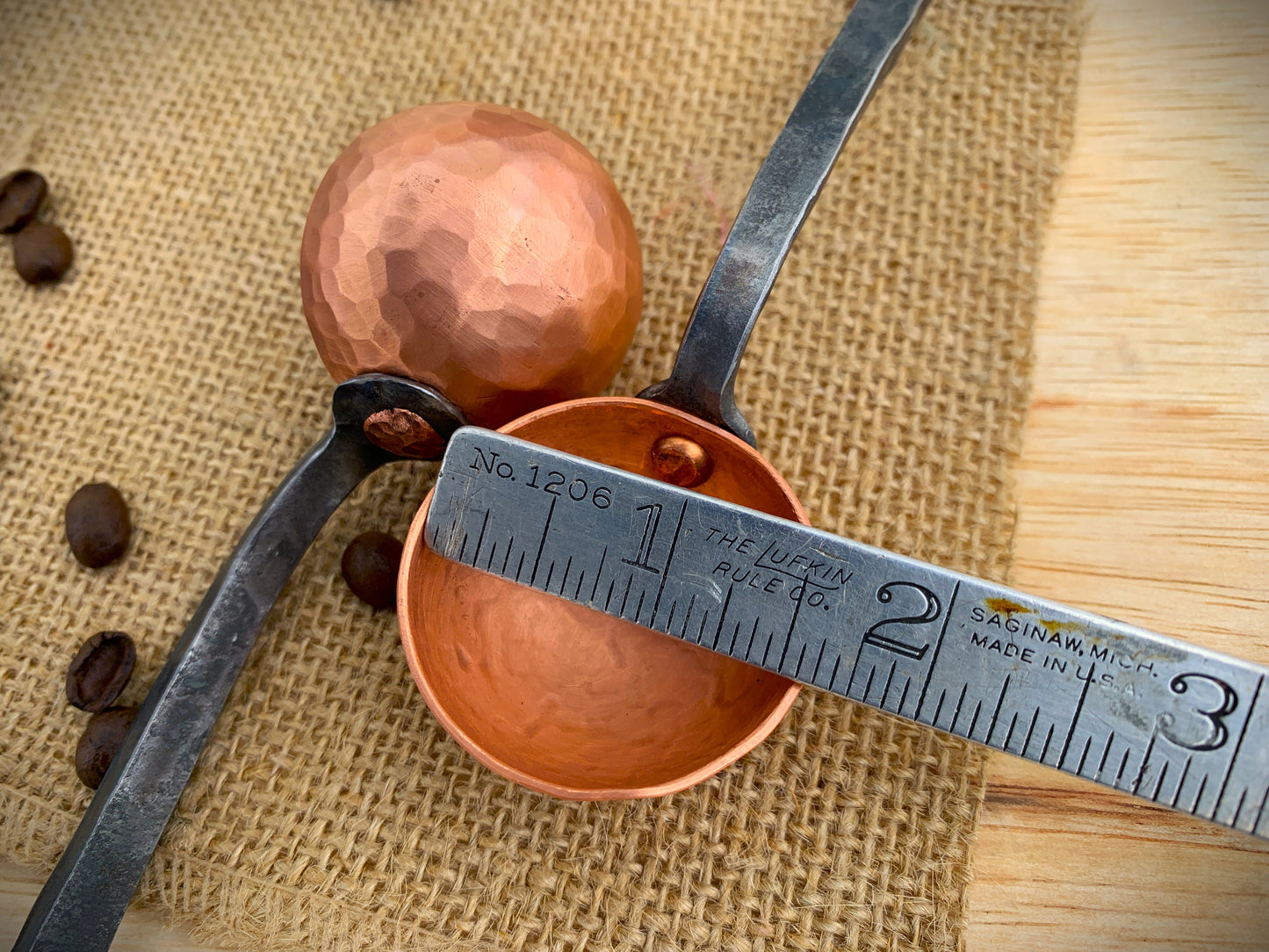 Copper and Iron Coffee Scoop