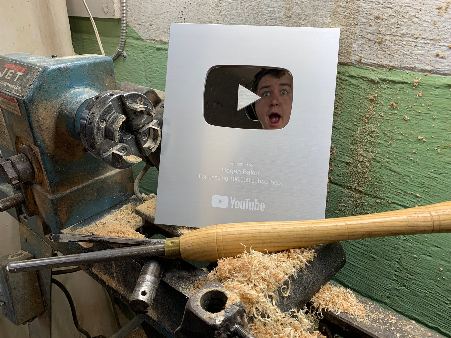 Hogan's award for 100,000 followers on Youtube