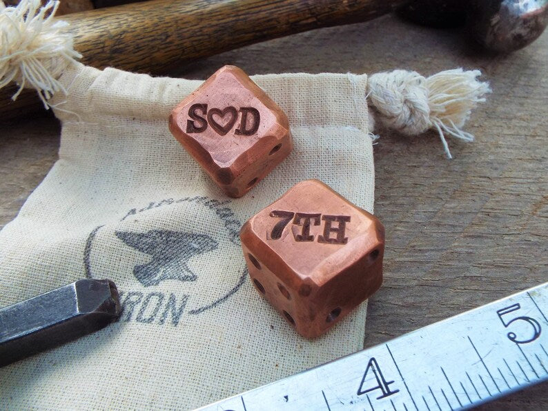 Pair of Solid Copper Dice