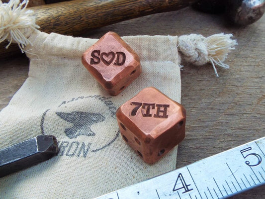 Pair of Solid Copper Dice