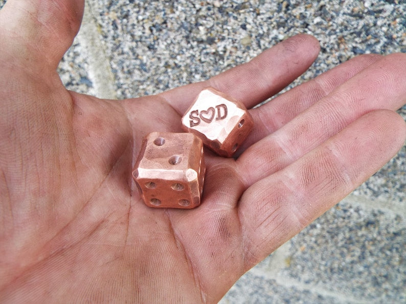 Pair of Solid Copper Dice