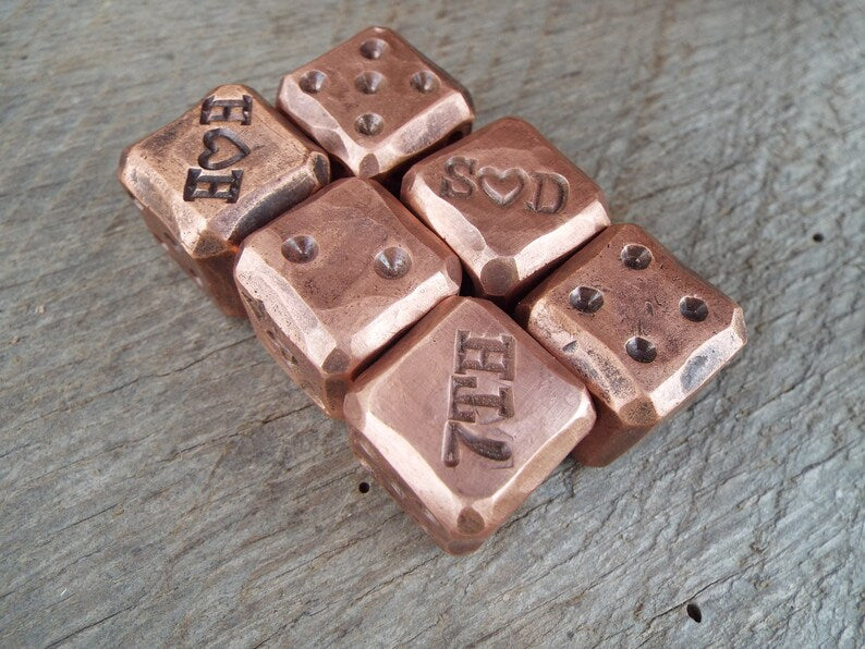 Pair of Solid Copper Dice