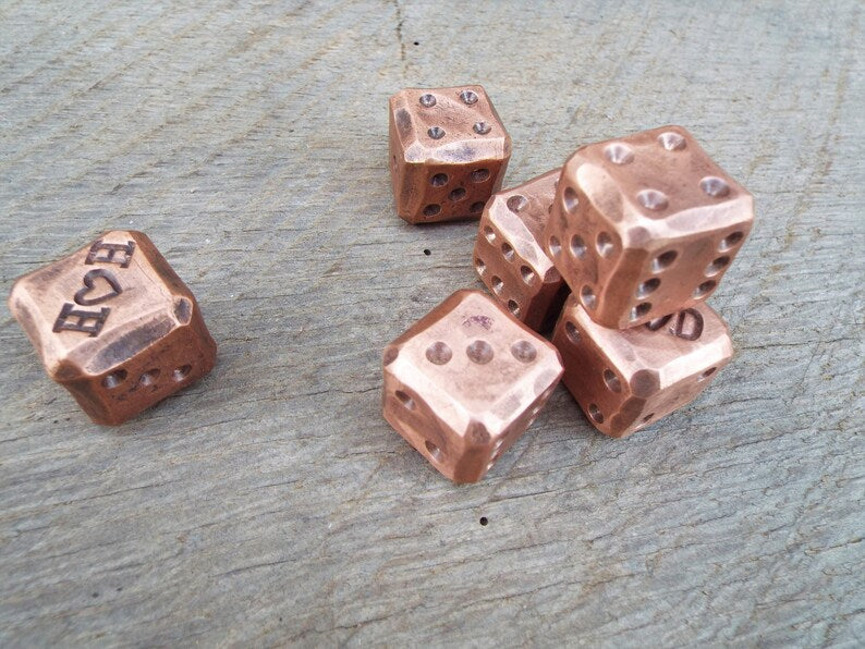 Pair of Solid Copper Dice