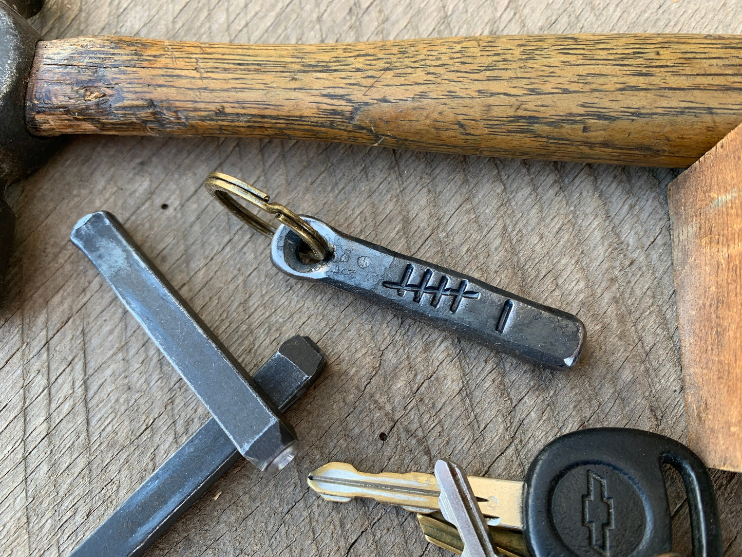 Iron Tally Mark Keychain