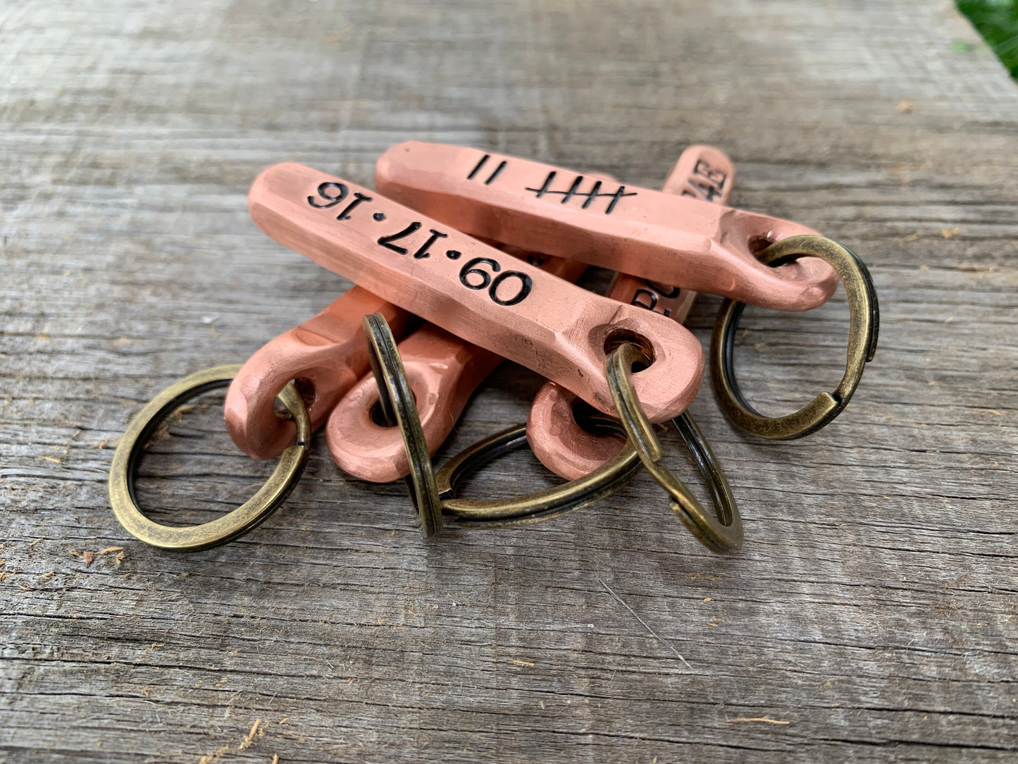 Copper Tally Mark Keychain