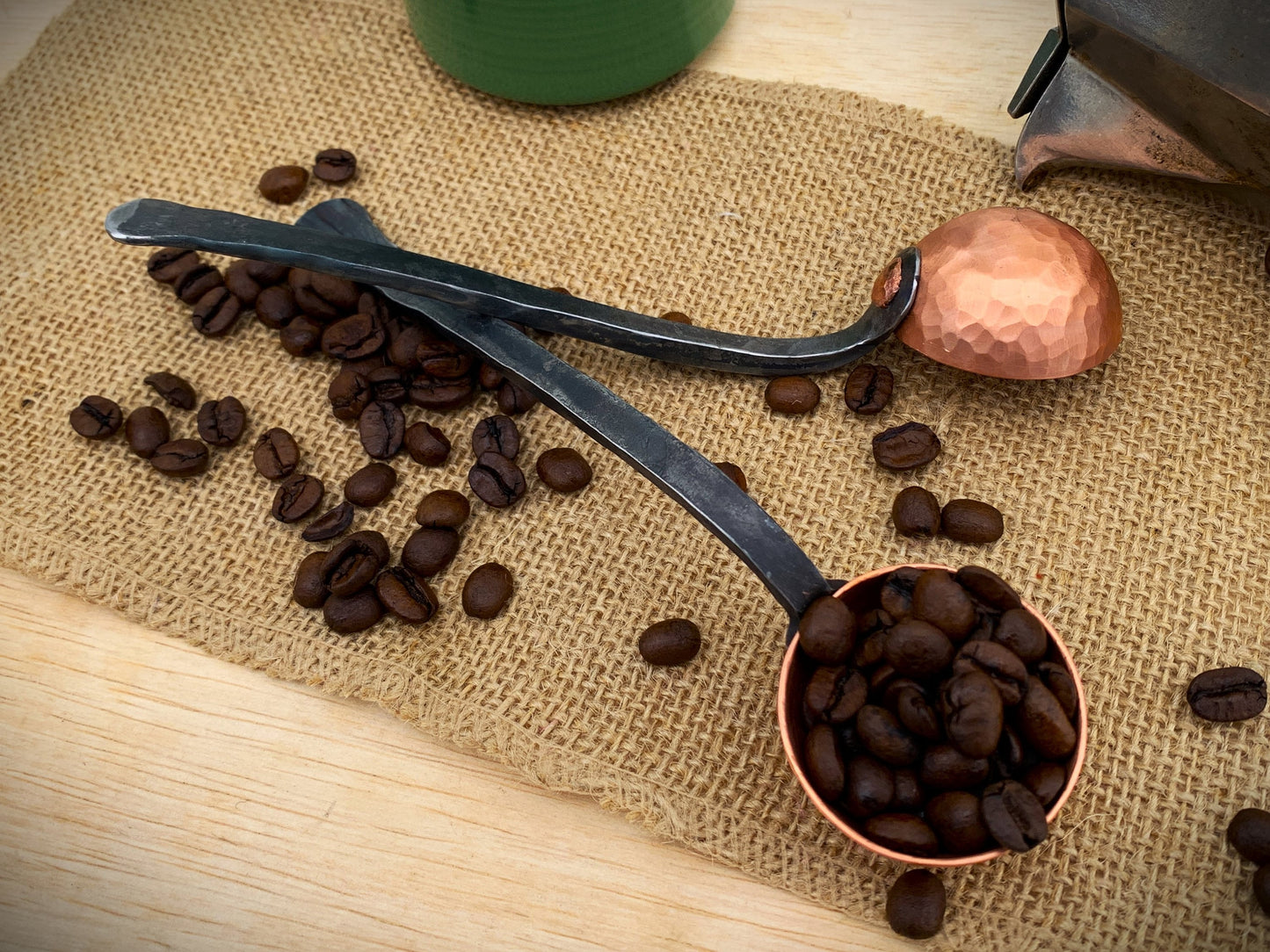 Copper and Iron Coffee Scoop