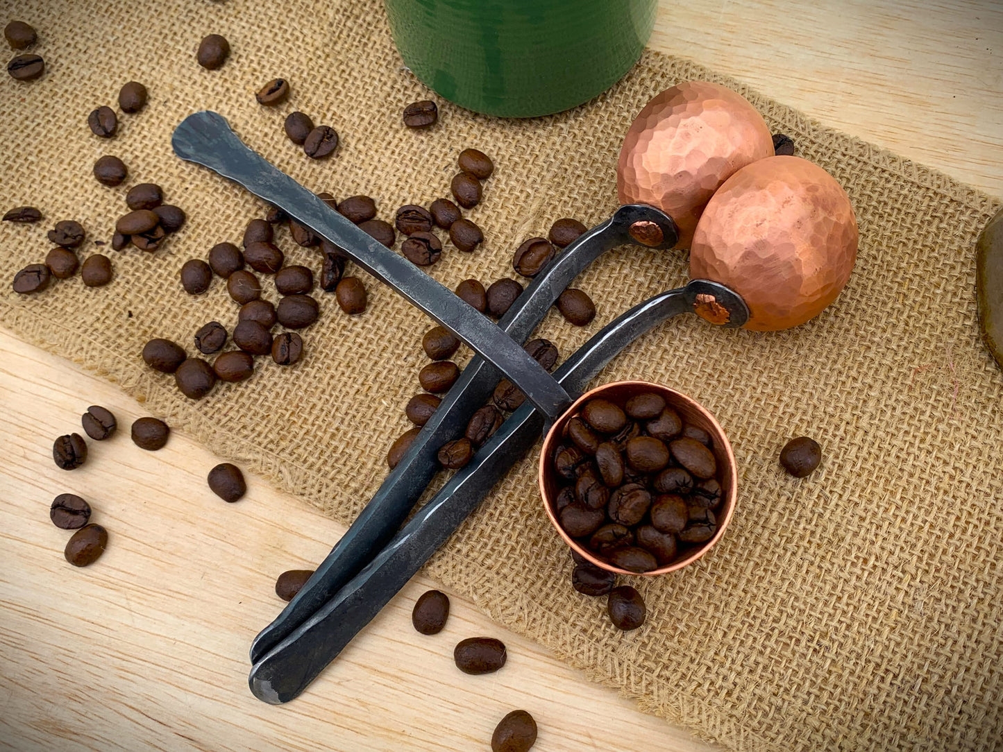 Copper and Iron Coffee Scoop