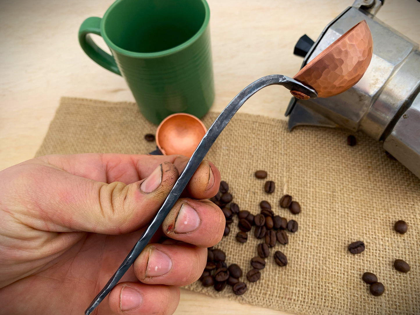 Copper and Iron Coffee Scoop