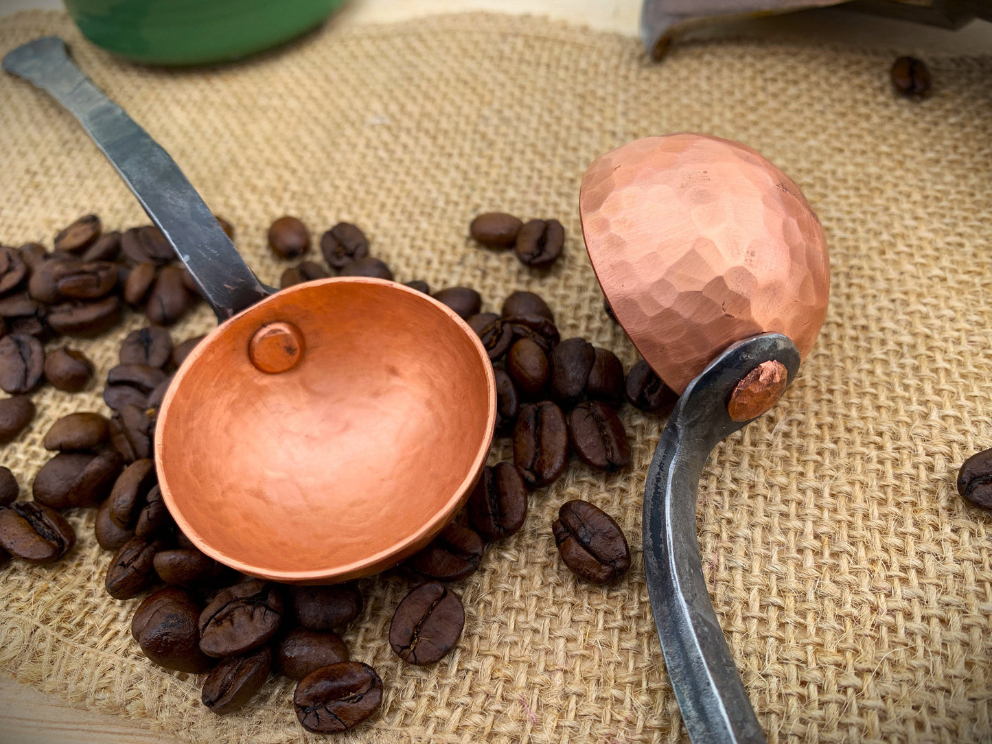 Copper and Iron Coffee Scoop