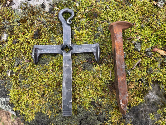 Railroad Spike Cross