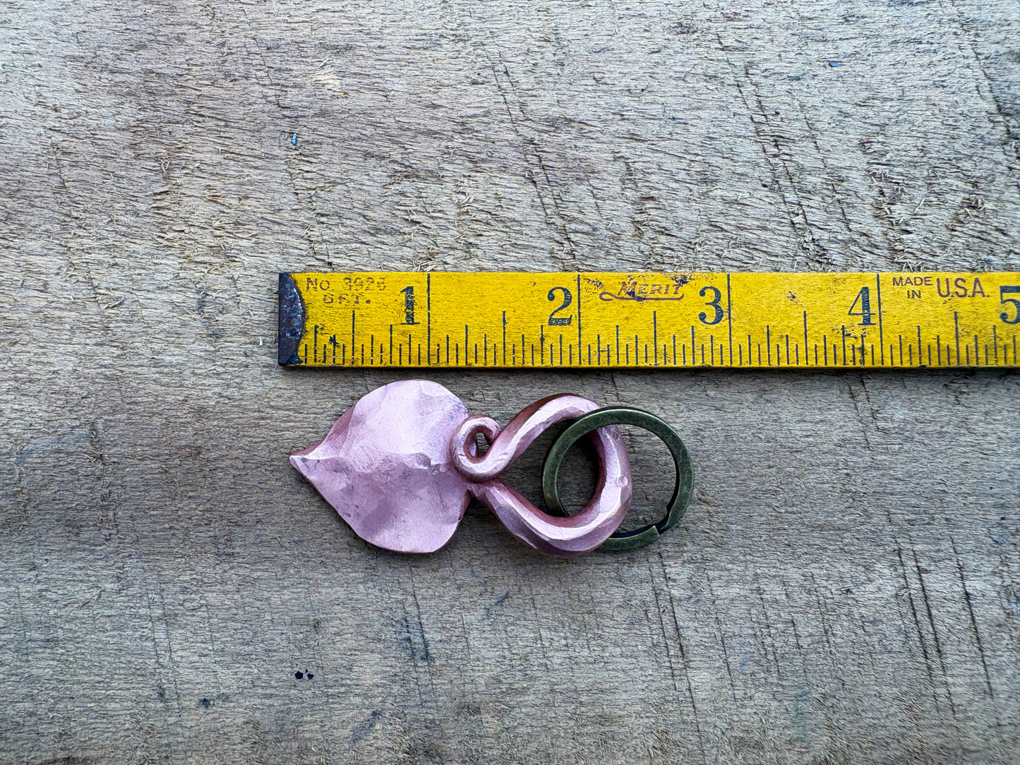 Copper leaf keychain