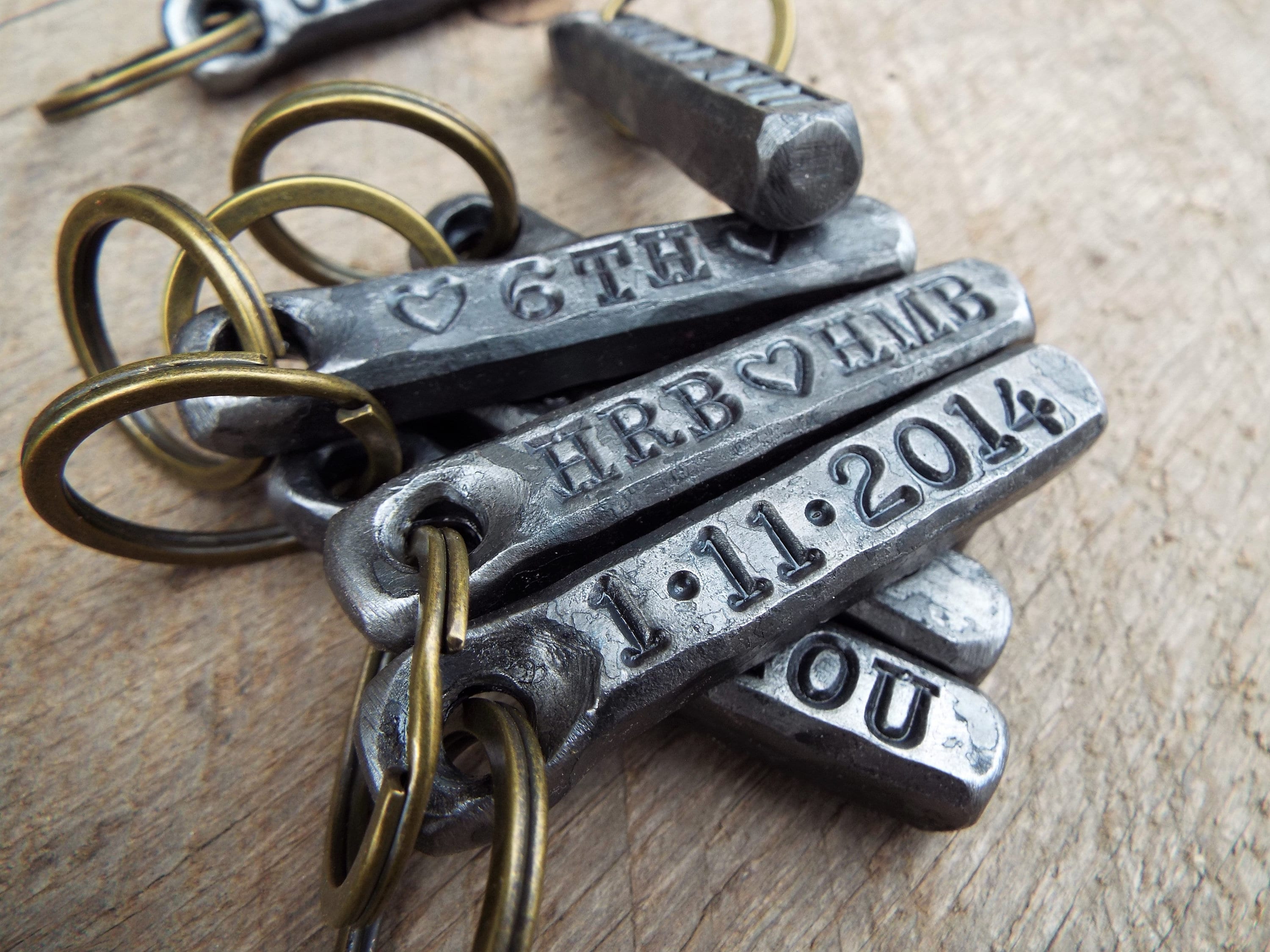 Handforged Tab Key Ring In Iron With high quality Patina For Gifting