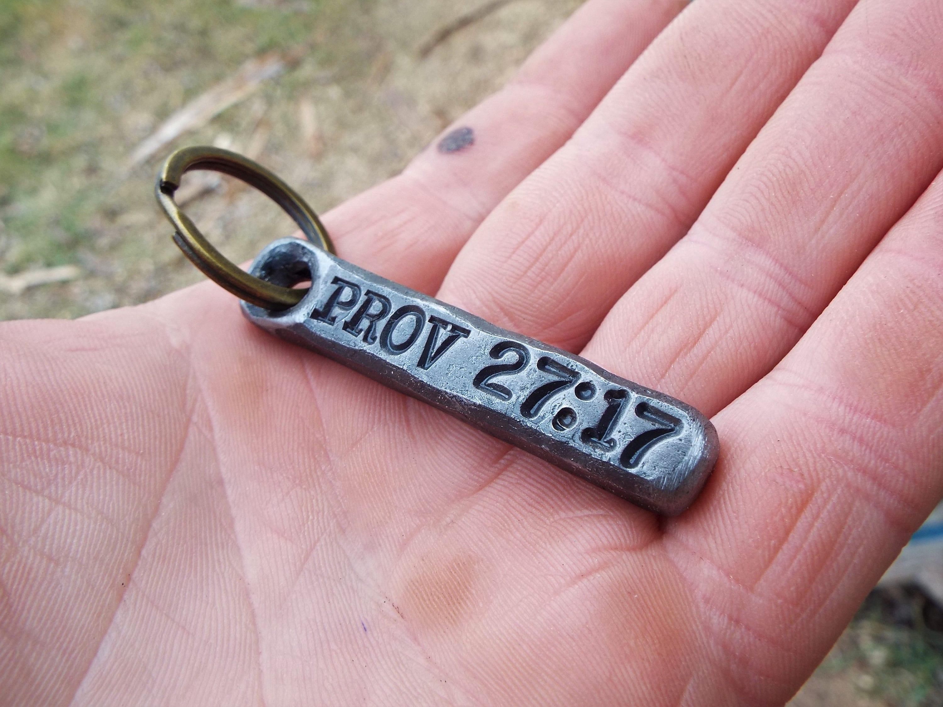 Proverbs 27:17 Iron Keychain – Adirondack Iron